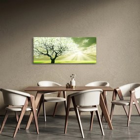 Tablou cu copaci pe luncă (120x50 cm)