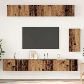 vidaXL Set comodă TV 6 pcs Lemn vechi Standard Mediu Lemn compozit