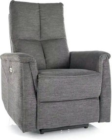 Fotoliu recliner NEPTUN, gri inchis, stofa clasica/metal, 76x94/160x96