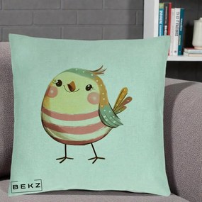 Perna Decorativa Pui Kawaii Pastel Dungat, 40x40 cm, Verde Menta, Husa Detasabila, Perna Inclusa, BEKZ®