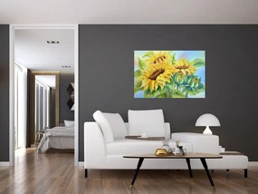 Tablou - Floarea soarelui înflorită (90x60 cm)