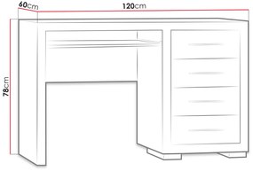 Masă PC Kella KL28 (Stejar santana închis) . 1104573