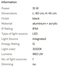 Aplica LED baie iluminat ambiental IP44 Arne 90cm