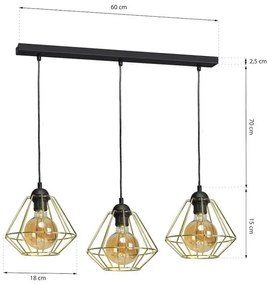 Lustră pe cablu LUPO 3xE27/60W/230V
