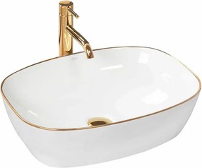Lavoar alb/auriu pe blat Rea Sol 50 cm