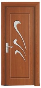 Usa Interior din MDF Novo Doors ND231, Cadru din Lemn Masiv, Geam Sablat, KIT COMPLET, Toc , Manere si balamale incluse (Culoare: Nuc, Toc: Fix,