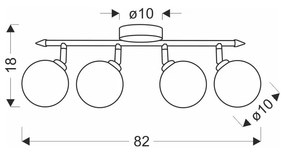 Plafonieră în culoarea bronz cu abajur din sticlă ø 10 cm Rodia – Candellux Lighting