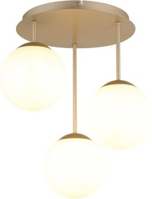 Lustra aplicata moderna HARMON 3L sampanie/alb