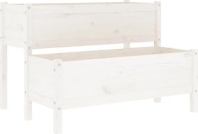 vidaXL Jardinieră, alb, 110x84x75 cm, lemn masiv de pin