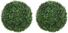 HOMCOM Plante Decorative Artificiale din Buxus cu 682 de Frunze, Rezistente la UV, Înălțime 42 cm | Aosom Romania