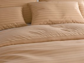 Lenjerie de pat din microfibra JASMINE maro - dunga 2 cm, buzunar hotelier Dimensiune lenjerie de pat: 70 x 90 cm | 140 x 200 cm