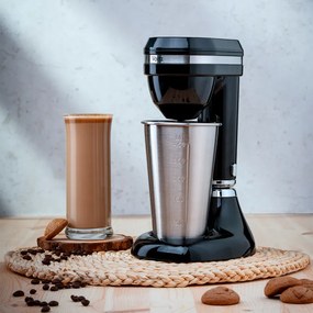 Resigilat: Mixer pentru frappe Oliver Voltz OV51163E, 100W, Bol din otel inoxidabil 450 ml, 2 viteze, Agitator otel, Negru