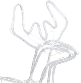 Figurina ren de Craciun, pliabila, 192 LED-uri alb rece