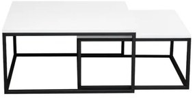 SET 2x măsuță de cafea DUAL alb/negru