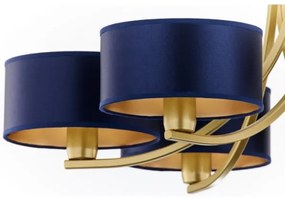 Jupiter 2095 - Candelabru ARTHUR cu lanț 6xE27/15W/230V albastru/auriu