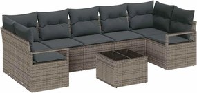 vidaXL Set de canapea 8 pcs Gri poliratan