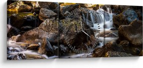Tablou cu râul pietros (cu ceas) (90x30 cm)