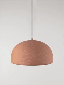 Lustra suspendata cu textura granulata Davo 43cm, rosu caramiziu