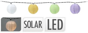 ProGarden Lanț solar cu lanterne LED colorate, 3m, alb cald