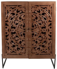 Comoda maro, din lemn, aspect vintage, Mandala