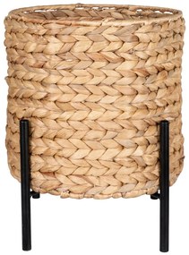 Antas vas din răchită, jacint de apă, natural/negru, 26,5x26,5x29 cm