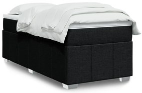 vidaXL Pat box spring cu saltea, negru, 90x200 cm, textil