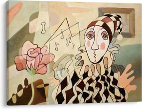 Tablou - Cubismul - arlechin și trandafir (70x50 cm)
