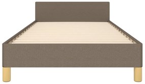 Cadru de pat cu tablie, gri taupe, 100x200 cm, textil Gri taupe, 100 x 200 cm, Benzi verticale