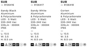 Spot LED aplicat iluminat scari exterior Sub alb IP65