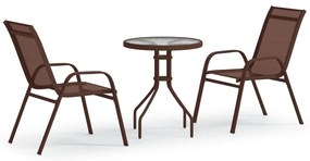 318776 vidaXL Set mobilier bistro de grădină, 3 piese, maro