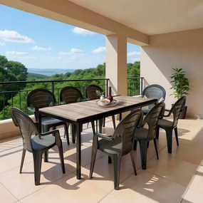 Lagos Large 8+1 kerti bútor garnitúra szett kőris-grafit