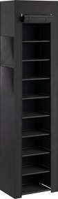 HOMCOM Pantofar 10 Etajere, Cover Antipraf, 20 Perechi, 45 x 30 x 175 cm, Negru | Aosom Romania