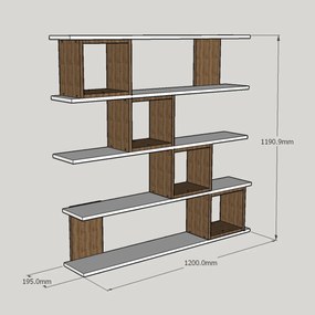 Biblioteca Wind White Walnut