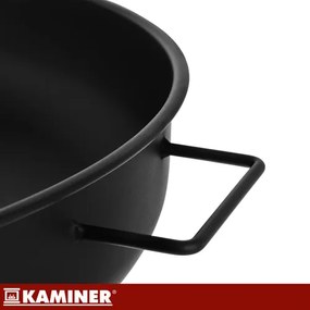 Șemineu de grădină 80 cm - șemineu de grădină mare pentru lemn cu mânere