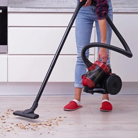 La mâna a doua: Aspirator fara sac Rosberg R51001B, 800W, HEPA, Ciclon, 2 L, Accesorii, Rosu