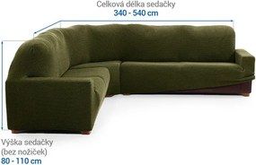 Nueva Textura Huse care se întind foarte bine NIAGARA verzi colţar (l. 340 - 540 cm)