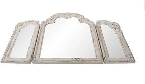 Oglinda de perete, bej, din lemn, aspect vintage, 122x3x84 cm