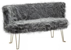 Canapea gri din tesatura si metal cu 2 locuri, 134 cm, Hacil Mauro Ferretti
