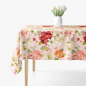 Goldea față de masă decorativă loneta - flori de primăvară 100 x 100 cm