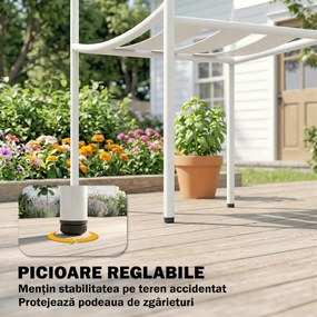 Outsunny Set Bistrò 3 Piese din Oțel Galvanizat, Set de Grădină cu 2 Scaune și Masă din Sticlă Temperată, Mobilier Exterior pentru Terasă, Balcon, Alb | Aosom Romania