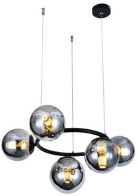 💡 Pendul Modern N6805/5 – Eleganță Industrială cu 5 Abajururi