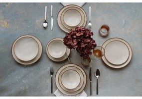 Set de veselă, 24 piese, porțelan, bej/maro