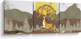 Tablou cu cerb (cu ceas) (90x30 cm)