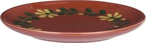 Farfurie de prânz din ceramică pictată manual cu motive florale folk, D19×H2 cm, „Aya"