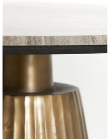 Masă de dining în culoarea bronz/în culoare naturală rotundă cu blat cu aspect de marmură ø 100 cm Rianne – Light &amp; Living