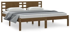 3104241 vidaXL Cadru de pat, maro miere, 200x200 cm, lemn masiv de pin