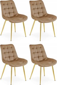 Maro scaun bucatarie BERA din catifea cu picioare aurii