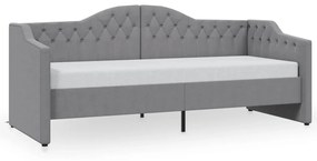 337183 vidaXL Pat de zi cu USB, gri deschis, 90x200 cm, material textil