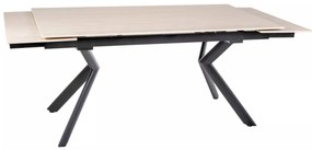 Masa extensibila Norton travertin bej/negru L160-240xl90 cm
