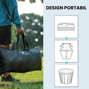 Outsunny Cadă cu Gheață 280L, Cadă pentru Imersiune în Terapia Rece cu Capac și Pompă, Cadă Gonflabilă pentru Recuperare/Terapie pentru Interior și Exterior Adulți | Aosom Romania